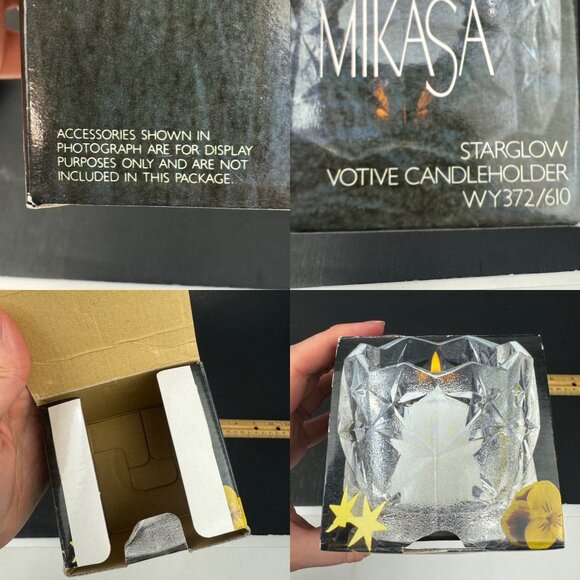 Vtg Mikasa Starglow Votive Candleholder Clear Frosted Glass Textured WY372/610 - Picture 10 of 11
